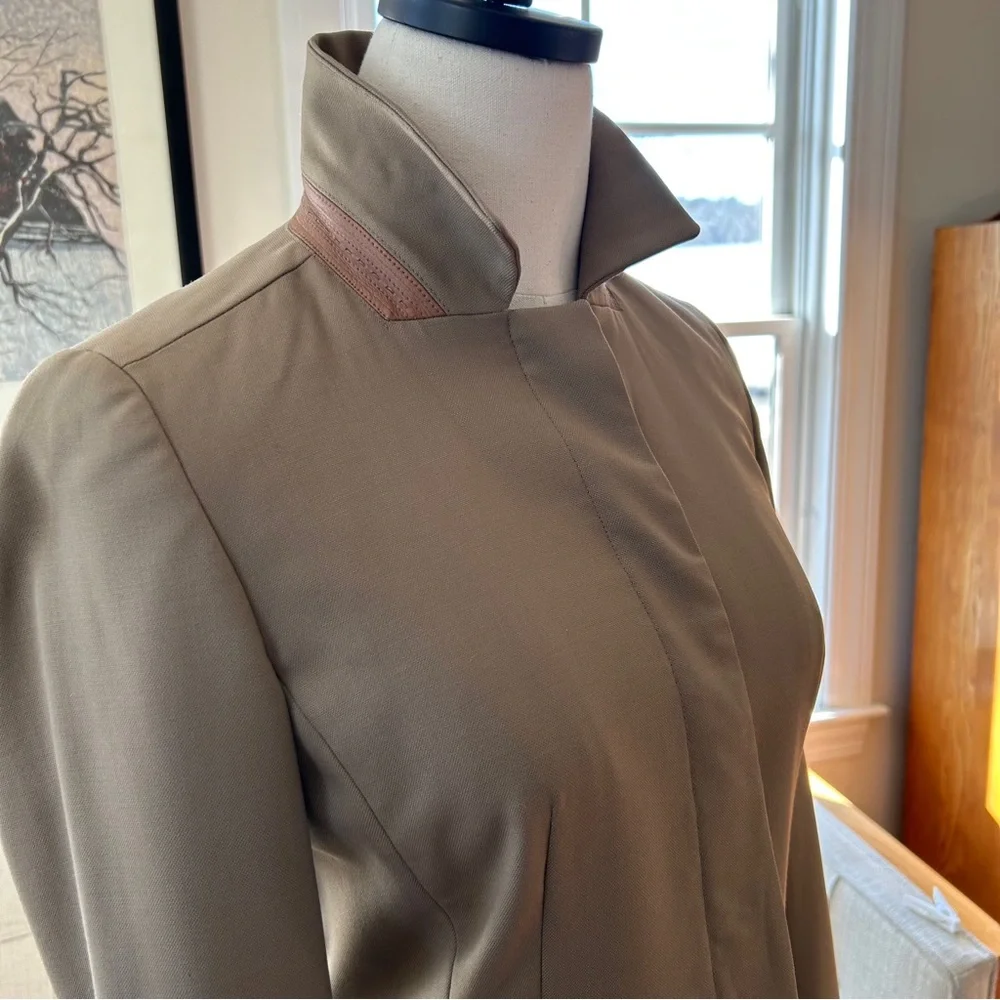 Elie Tahari Wool Suit with Leather Trim - Picture 4 of 14